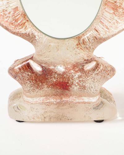  Kosta Boda AB Sandblasted Colored Glass Cats Ear Table Mirror by Kosta Boda Sweden c 1970