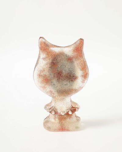  Kosta Boda AB Sandblasted Colored Glass Cats Ear Table Mirror by Kosta Boda Sweden c 1970