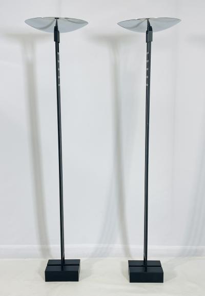  Kovacs Pair of Floor Lamps Torchieres by Robert Sonneman for George Kovacs USA 1987