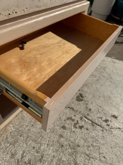  Kreiss Pair of Kreiss Travertine Top Nightstands