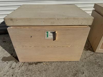  Kreiss Pair of Kreiss Travertine Top Nightstands