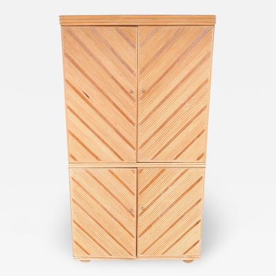  Kreiss Vintage Pickled Wood Armoire in Chevron Form by Kreiss Ca 1980s