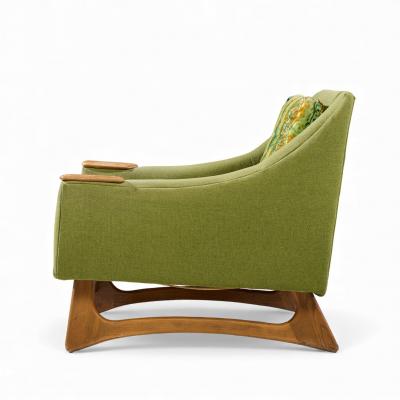  Kroehler Mfg Co Adrian Pearsall Style Kroehler American Leisure Walnut Lounge Chairs Pair