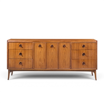  Kroehler Mfg Co Kroehler Mid Century Rosewood and Walnut Lowboy Dresser