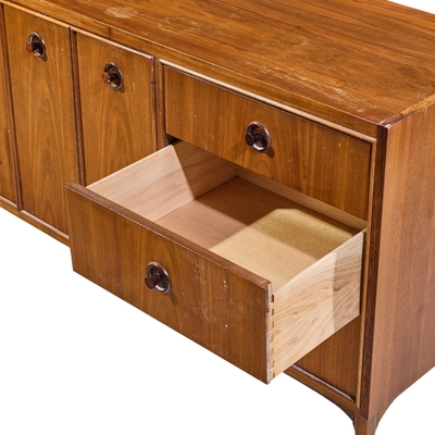 Kroehler Mfg Co Kroehler Mid Century Rosewood and Walnut Lowboy Dresser