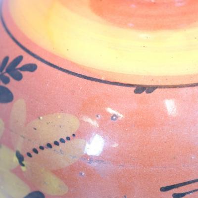  Kupittaan Savi Sizable Ceramic Table Lamp Hand Painted Flowers Kupittaan Savi Finland 1940s