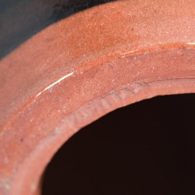  Kupittaan Savi Sizable Ceramic Table Lamp Hand Painted Flowers Kupittaan Savi Finland 1940s