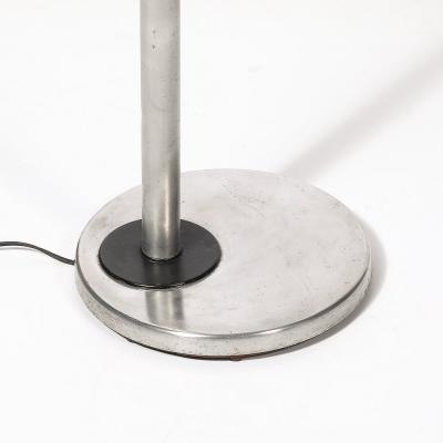  Kurt Versen Art Deco Brushed Aluminum Black Enamel Flip Top Floor Lamp by Kurt Versen