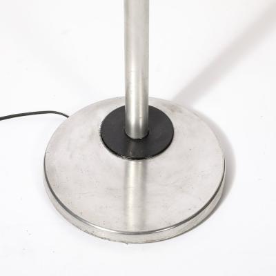  Kurt Versen Art Deco Brushed Aluminum Black Enamel Flip Top Floor Lamp by Kurt Versen