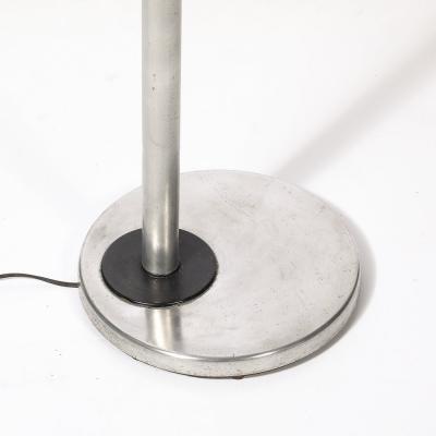  Kurt Versen Art Deco Brushed Aluminum Black Enamel Flip Top Floor Lamp by Kurt Versen