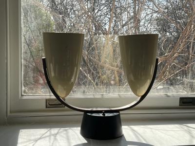  Kurt Versen MODERNIST MID CENTURY DOUBLE SHADE LAMP