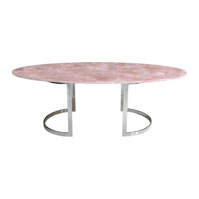  L A Studio Contemporary Dining Table Made of Rose Quartz Designed by L A Studio