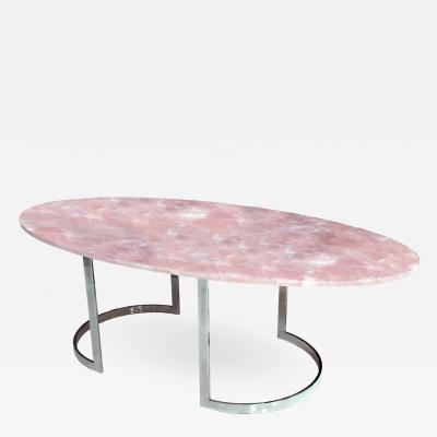  L A Studio Contemporary Dining Table Made of Rose Quartz Designed by L A Studio