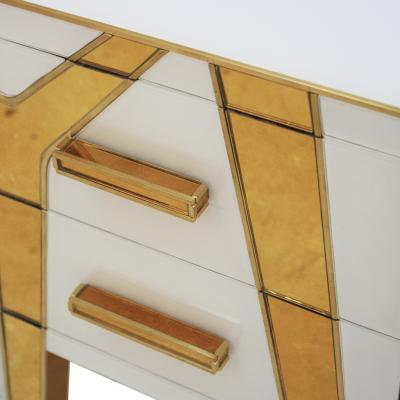  L A Studio Contemporary Solid Wood and Glass Italian Pair of Bedside Tables by L A Studio