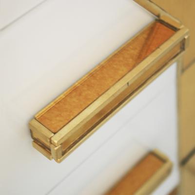  L A Studio Contemporary Solid Wood and Glass Italian Pair of Bedside Tables by L A Studio