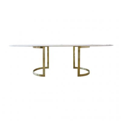 L A Studio L A Studio Contemporary Modern Marble and Brass Italian Dining Table
