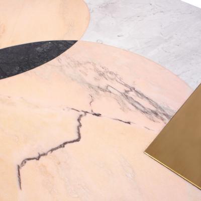  L A Studio L A Studio Contemporary Modern Marble and Brass Italian Dining Table