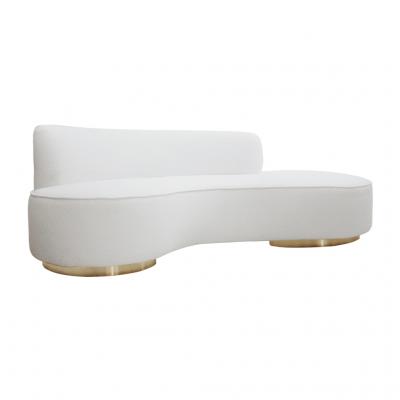  L A Studio L A Studio Contemporary Modern White Boucl Wool upholster Italian Curved sofa