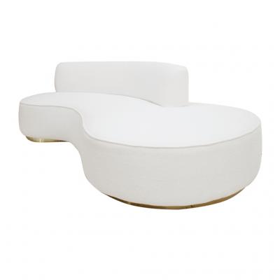  L A Studio L A Studio Contemporary Modern White Boucl Wool upholster Italian Curved sofa