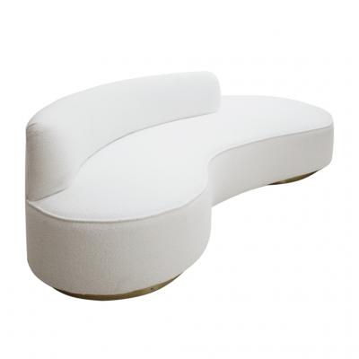  L A Studio L A Studio Contemporary Modern White Boucl Wool upholster Italian Curved sofa