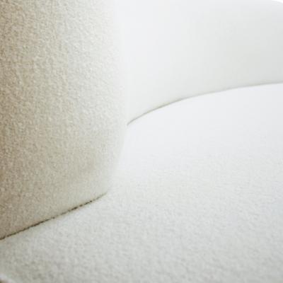  L A Studio L A Studio Contemporary Modern White Boucl Wool upholster Italian Curved sofa