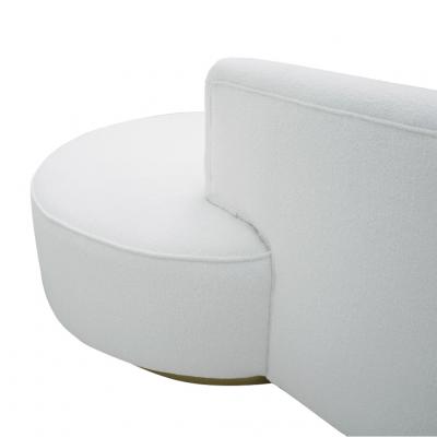  L A Studio L A Studio Contemporary Modern White Boucl Wool upholster Italian Curved sofa