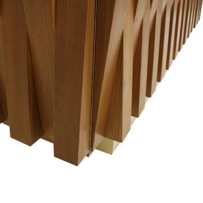  L A Studio L A Studio Faceted Oak Wood And Brass Italian Sideboard