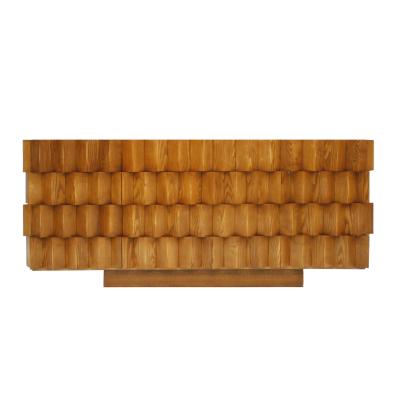  L A Studio L A Studio Oak Wood And Black Lacobel Glass Italian Sideboard