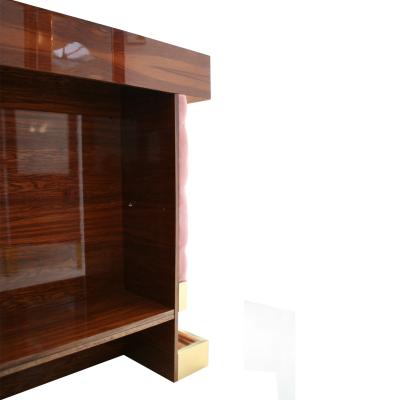  L A Studio L A Studio Solid Wood And Cotton Velvet Upholstered Bar Counter