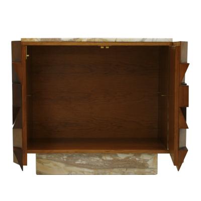  L A Studio L a Studio Pair of Birch Wood and Siena Marble Sideboards Italy