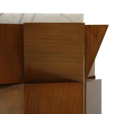  L A Studio L a Studio Pair of Birch Wood and Siena Marble Sideboards Italy