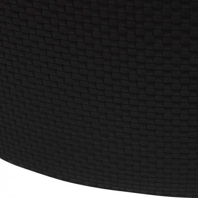  L A Studio Madrid LA Studio Contemporary LA Design Wood Upholstered In Black Braided Lambskin Circular Pouf