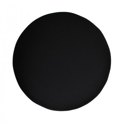  L A Studio Madrid LA Studio Contemporary LA Design Wood Upholstered In Black Braided Lambskin Circular Pouf