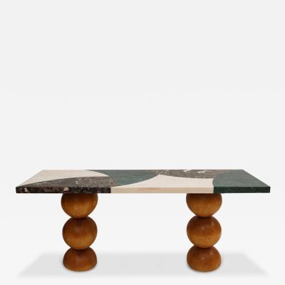  L A Studio Marquetry Marble Console by L A Studio Spain