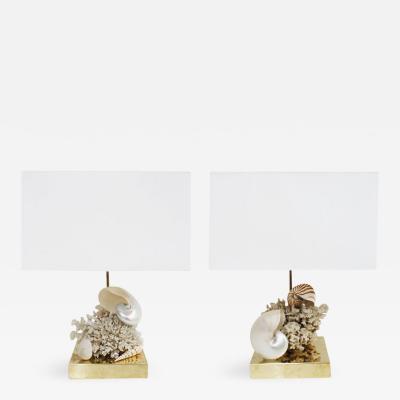  L A Studio Pair of Coral Table Lamps Designed by L A Studio