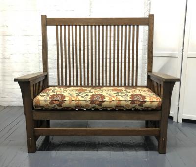  L JG Stickley L and J G Stickley Oak Arts Crafts Mission Bench