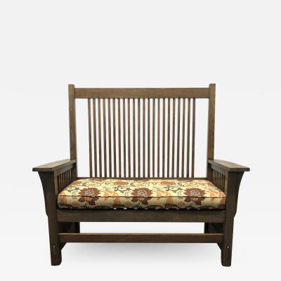  L JG Stickley L and J G Stickley Oak Arts Crafts Mission Bench