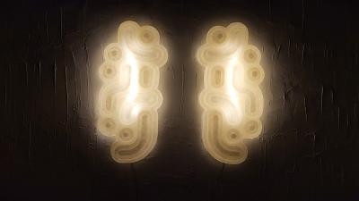  LAS NIMAS ANACRONOS pair of wall light sculptures