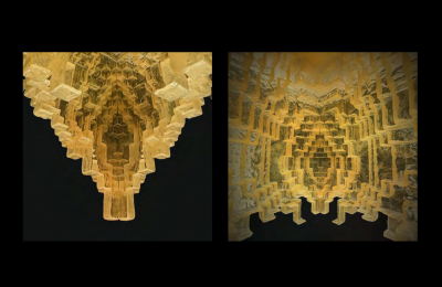  LAS NIMAS ARCHAE 410 GOLD pendant enlightened sculpture