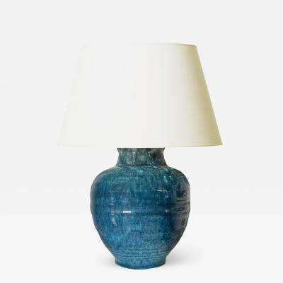  LES POTIERS D ACCOLAY Accolay Pottery Cerulean Table Lamp