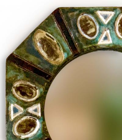 LES POTIERS D ACCOLAY Primitivistic Deco Style Mirror by the Potiers dAccolay