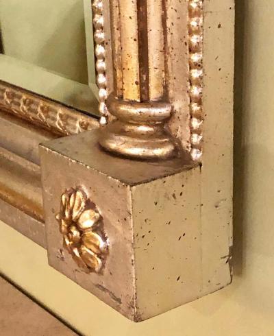  La Barge Italian Console Mirror Having Silver Leaf Eglomise Design by LaBarge