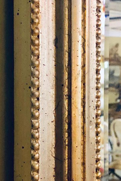  La Barge Italian Console Mirror Having Silver Leaf Eglomise Design by LaBarge