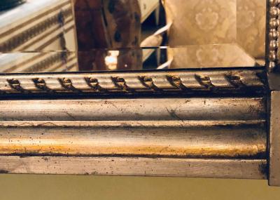 La Barge Italian Console Mirror Having Silver Leaf Eglomise Design by LaBarge