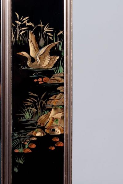  La Barge La Barge Black Chinoiserie Mirror
