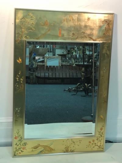  La Barge La Barge Hand Painted Gold Leaf Eglomise Mirror