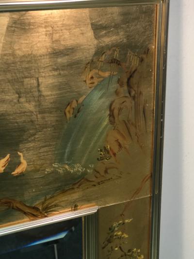  La Barge La Barge Hand Painted Gold Leaf Eglomise Mirror
