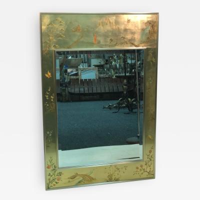  La Barge La Barge Hand Painted Gold Leaf Eglomise Mirror