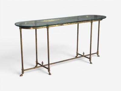  La Barge LaBarge German Modern Console Table Brass Glass Germany 1970s