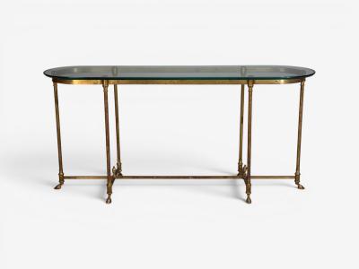  La Barge LaBarge German Modern Console Table Brass Glass Germany 1970s